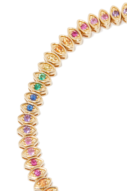 Multi-color Marquis Evil Eye Tennis Bracelet